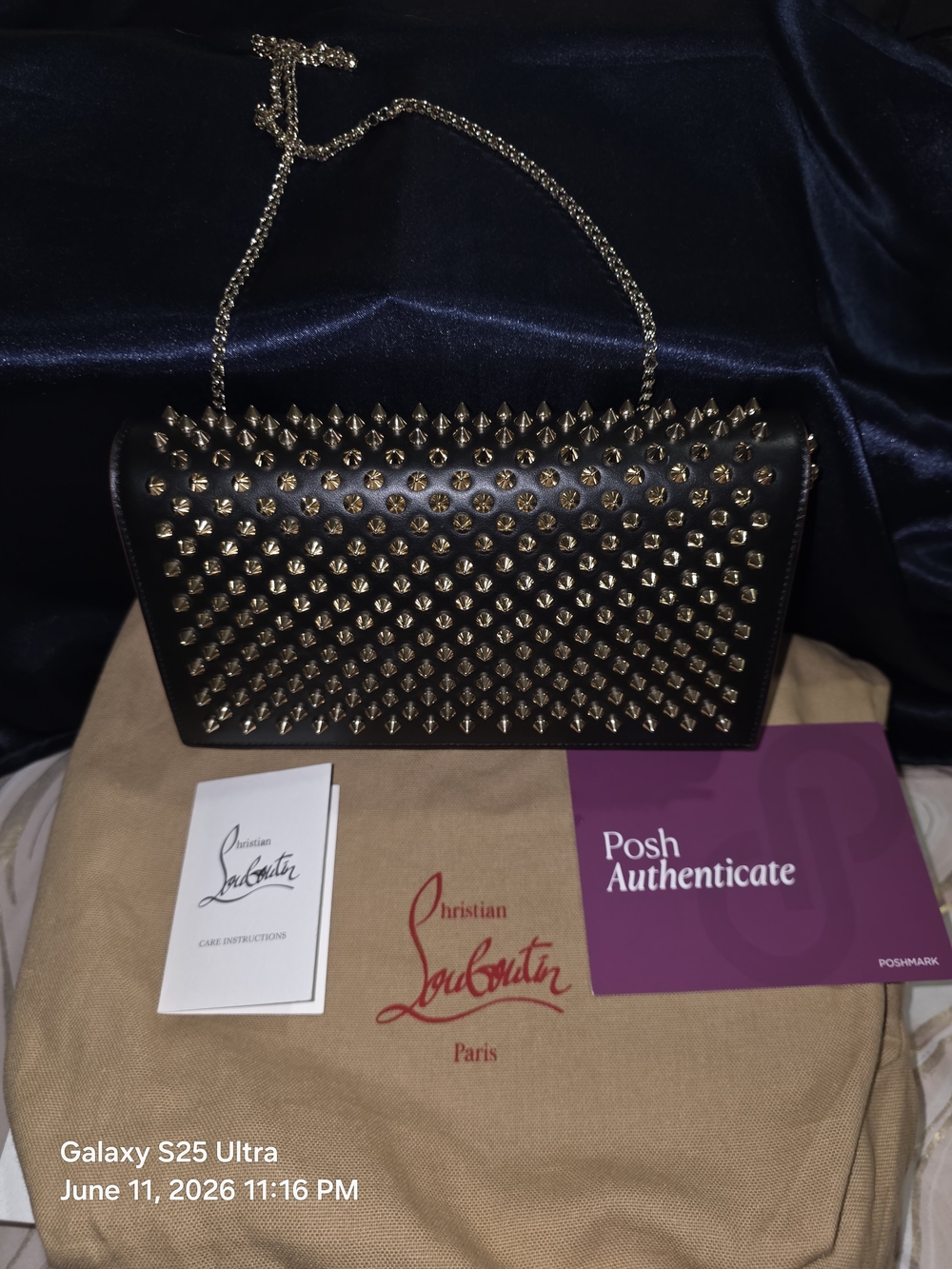 MSCHF Navy Blue Leather Handbag with Shoulder Strap and Dust Bag. MFRP:$650 - Picture 3 of 10